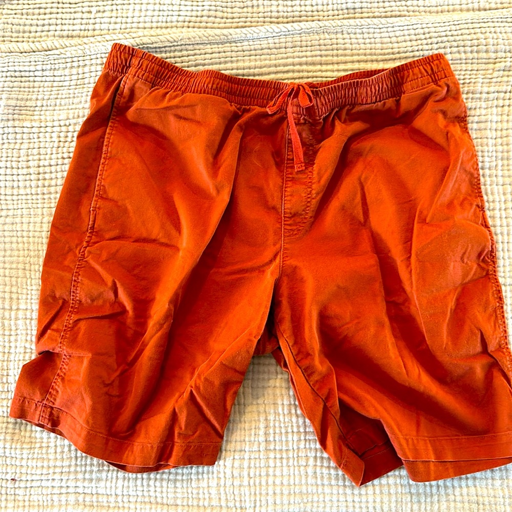 Orange cotton shorts drawstring